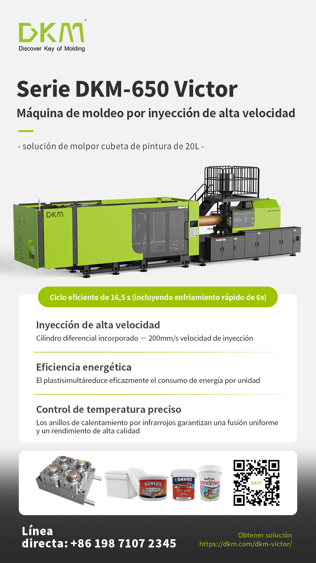 Línea de producción de cubos de 20L con DKM650 Victor